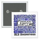 Family Square ALS Pinback Buttons