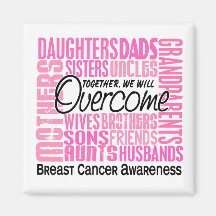 Family Square Breast Cancer Magnet