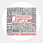 Family Square Diabetes Round Sticker