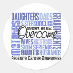 Family Square Prostate Cancer Round Stickers