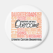 Family Square Uterine Cancer Refrigerator Magnet