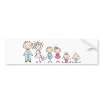 Family Stick Figures Bumper Stickers
