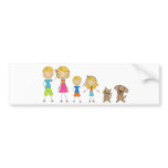 Family Stick Figures Bumper Stickers