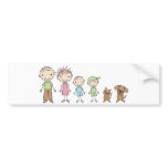 Family Stick Figures Bumper Stickers