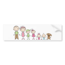 Family Stick Figures Bumper Stickers