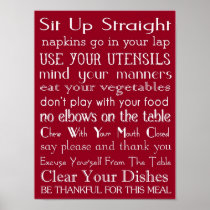 Family Table Rules Poster