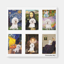 Famous Art Bichon Frise Composite (clear) Magnets