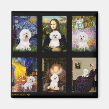 Famous Art Bichon Frise Composite Magnet