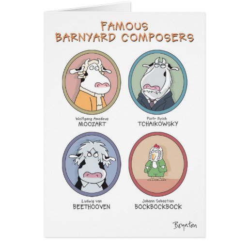 FAMOUS BARNYARD COMPOSERS GREETING CARD