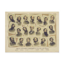 Famous Confederate Commanders of the Civil War Postcards
