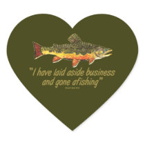 Famous Fishing Quote Heart Sticker