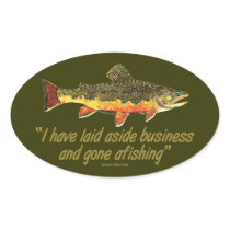 Famous Fishing Quote Oval Stickers