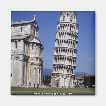 Famous inclined bell tower, the Leaning Tower of P Fridge Magnet