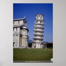 Famous inclined bell tower, the Leaning Tower of P Print