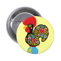 Famous Rooster of Barcelos Nr 06 Pinback Buttons