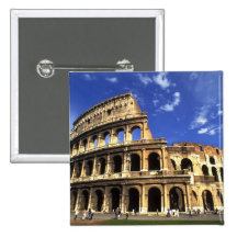Famous ruins of the Coliseum in Rome Italy Pinback Buttons