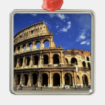 Famous ruins of the Coliseum in Rome Italy Christmas Ornaments