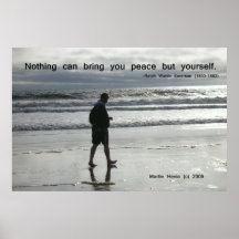 Famous Words: Peace - Walk On Beach - Poster