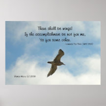 Famous Words: Wings - Seagull - Poster