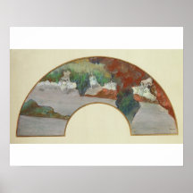 Fan, c.1879 (gouache et pastel sur la soie) affiches