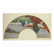 Fan, c.1879 (gouache & pastel on silk) postcards