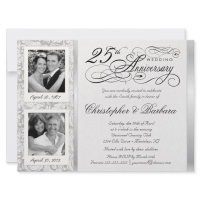 Fancy 25th Anniversary Invitations - Then & Now by SquirrelHugger