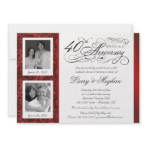 Fancy 40th Anniversary Invitations - Then & Now