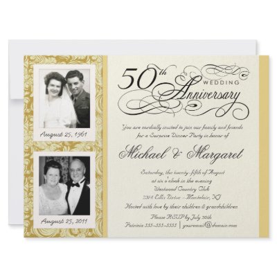 Fancy 50th Anniversary Invitations - Large Size by SquirrelHugger