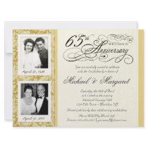 Fancy 65th Anniversary Invitations - Then & Now