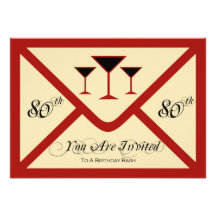 Fancy and Fun 80th Birthday Party Invitation