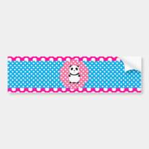 Fancy baby panda polka dots bumper stickers