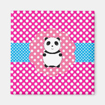 Fancy baby panda polka dots refrigerator magnets