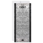 Fancy Black Damask Oval Goth Wedding Invite
