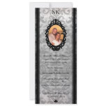Fancy Black Damask Oval Goth Wedding Invite