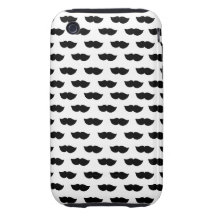 Fancy Black Moustaches Tough iPhone 3 Covers