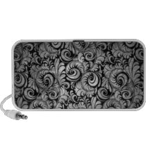 fancy black swirl travelling speaker