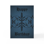 Fancy blue Gothic Birthday day to personalize Cards