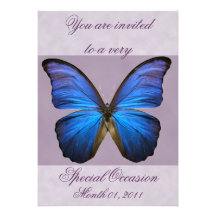 Fancy Blue Morpho Butterfly Invitations