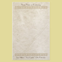 Fancy Border Elegance Tan stationery