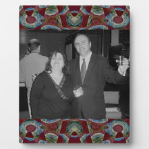 fancy brown blue photoframe photo plaque