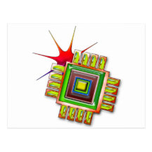 Fancy Computer Chip Post Card