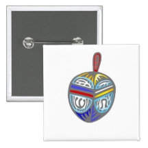 Fancy Dreidel Pinback Button