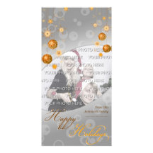 Fancy Elegant Gold Yellow Christmas Decorations Custom Photo Card