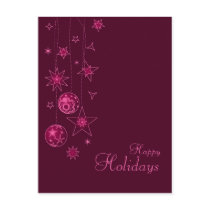 Fancy Elegant Pink Christmas Decorations Postcards