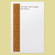 Fancy Filled Celtic Knots Gold stationery