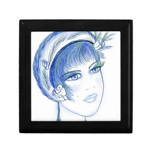 Fancy Flapper in Light Blues Gift Box