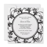 Fancy Floral Rehearsal Dinner Invitation (bl/wh)