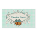 Fancy Frame Blue Cupcakes Business Card