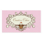 Fancy Frame Pink Buttercream Cupcake Business Card