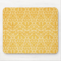 Fancy Gold Damask Pattern Mousepad